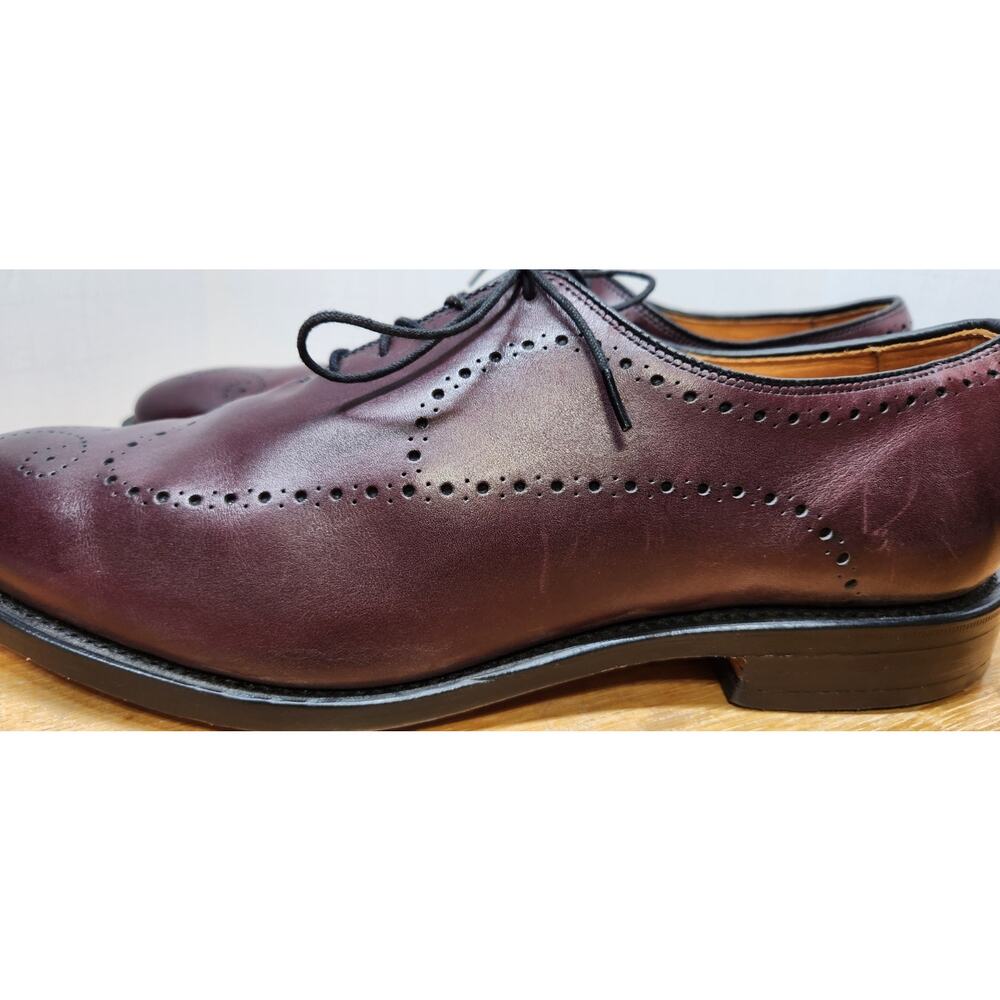 Allen Edmonds Fairfax‎ Dress Shoes 10.5 B Burgundy Calf Leather Wholecut Oxfords - Picture 10 of 12